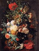 Jan van Huijsum Vase of Flowers in a Niche Spain oil painting artist